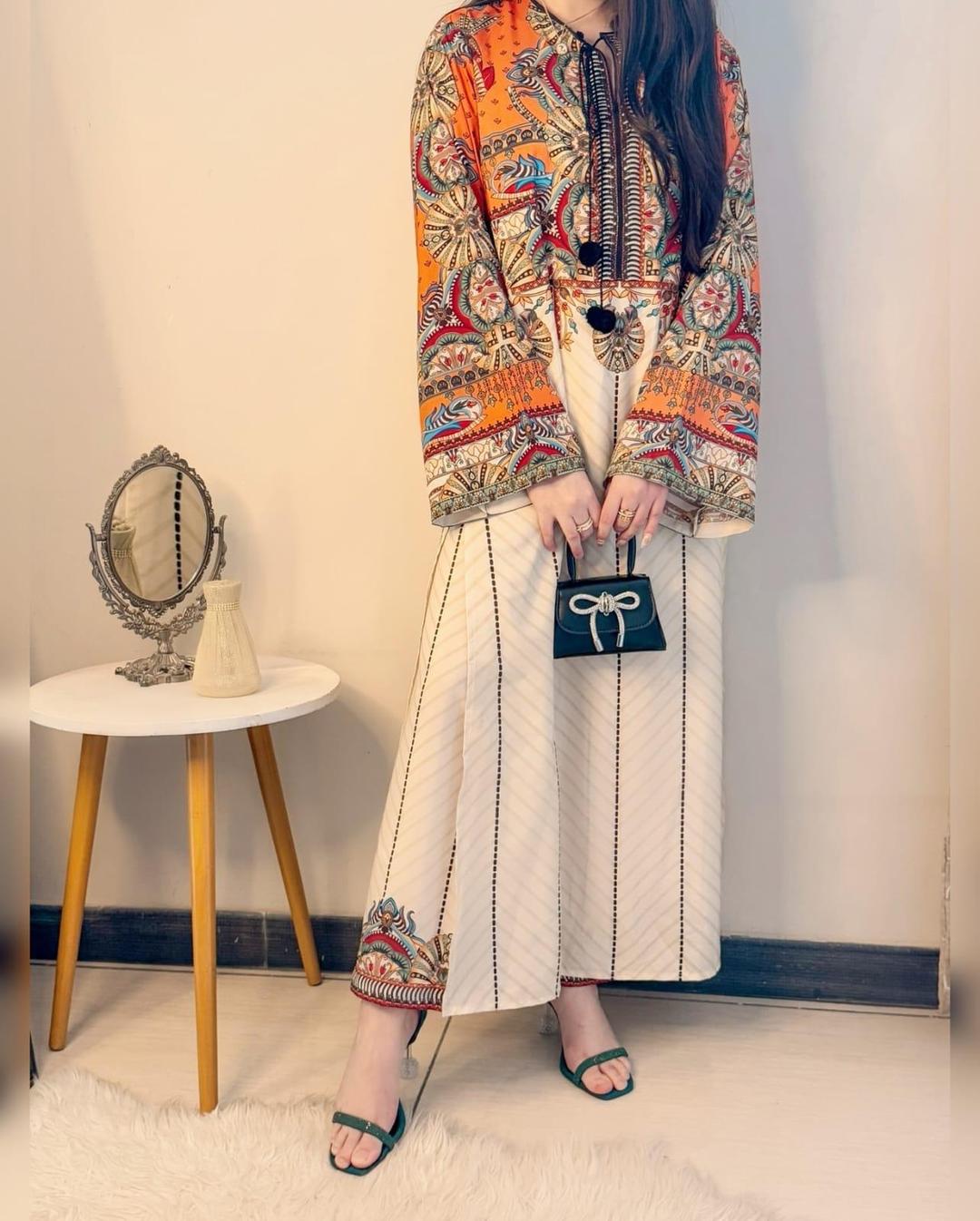 Stylish Women's Stitched Printed Shirt And Trouser Set - 2 Pcs urban gallery